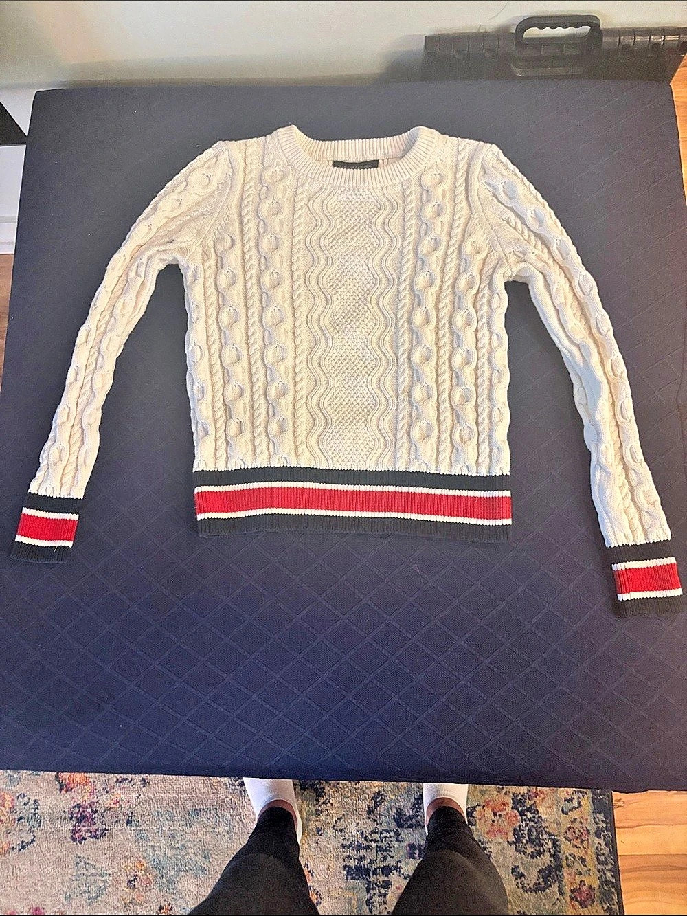 Banana Republic Cable Knit Crewneck Color Block XS